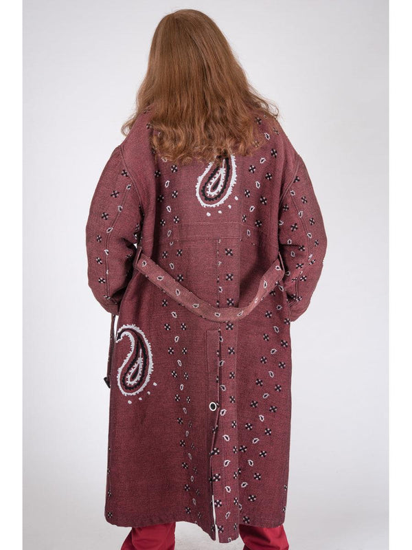 Kapital Rug paisley pattern linen wool dragging coat jacket