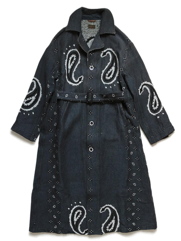 Kapital Rug paisley pattern linen wool dragging coat jacket